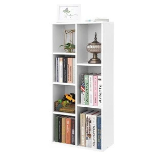 High quality Large Bookcase Wooden Shelving Display Storage Unit 5-shelf White