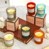 High Quality Luxury Colourful Frosted Glass Jar Soy Wax Candle Romantic Candlelight Dinner Scented Candles