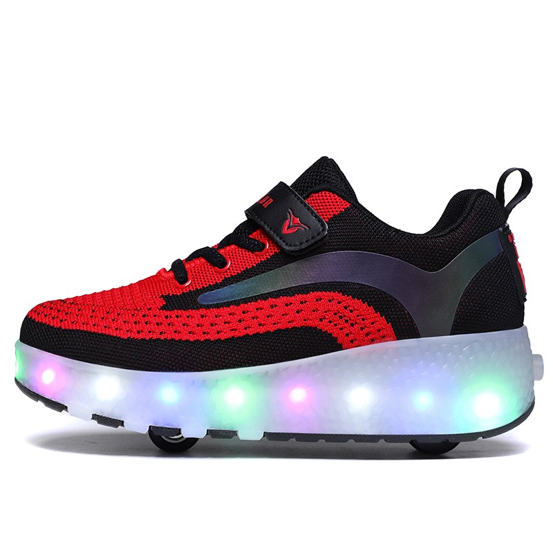 High Quality Outdoor Sports Running Shoes LED Flashing Roller Skates for Adult Children