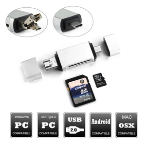 High Speed Type C Card Reader, Support OTG USB Hubs With 3 Ports For Smart Phone and Laptop Computer