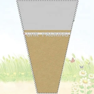 Highly transparent printed kraft paper flower sleeves /clear plastic flower bag&flower cone