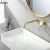 Import hm Modern Design Concealed Wall Mounted 2 Holes Brushed Gold Brass Basin Faucet for Bathroom Hotel from China