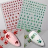 Holographic Laser Leaf Shape 3D Nail Decal Sticker Nail Art Sticker