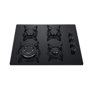 Home Appliances 60cm Tempered Glass 4 Burners built in Gas Hob Certified by CE/INMETRO