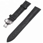 Hot sale 20mm 22mm Butterfly buckle best genuine leather watch straps famous good price watch band