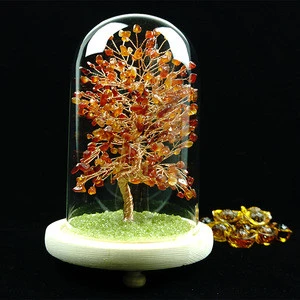 Hot Sale Fashion Giant Crystal Tree Glass Dome Craft Supplier