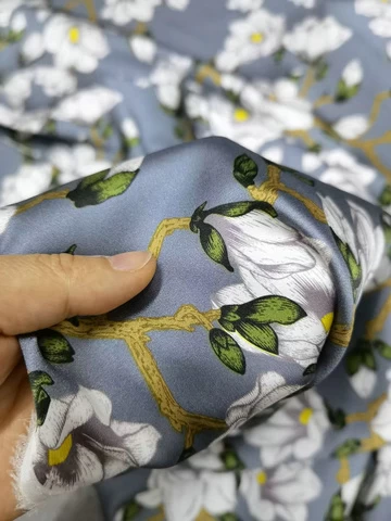 Hot sale Twill Chiffon Lurex African Printed Silk Fabric