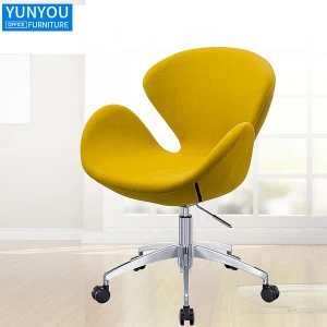 Hot Sales Comfy Smart Fabric Office Yellow Swivel Chair Bar Chair Ergonomic Back