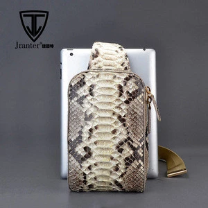 Hot sales Genuine python snake skin Leather Waist Bag fashion men Messenger bag