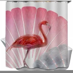Hot Sell digital Printing Waterproof Polyester Shower Curtain Of Flamingos