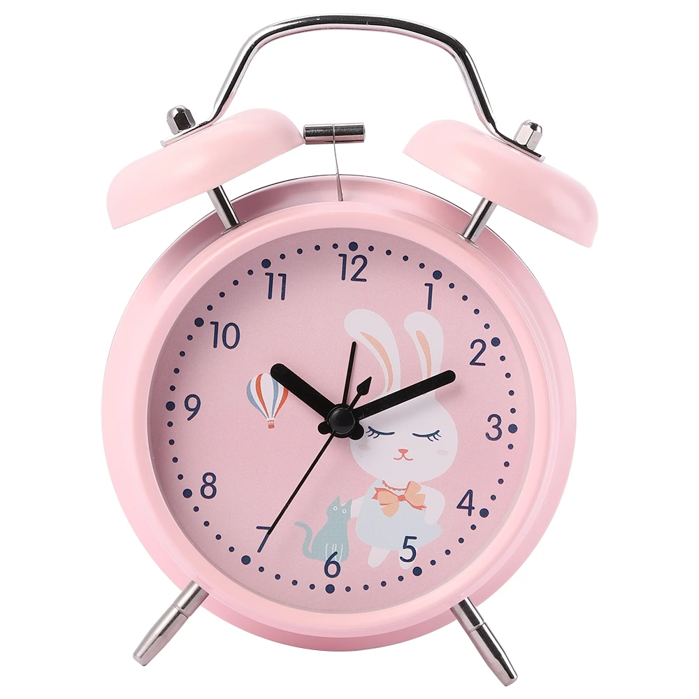 Hot Selling 6.6" Non-ticking Vintage Classic Analog Kids Alarm Clock with Ningtlight for Bedrooms Travel Clock Loud Twin Bell