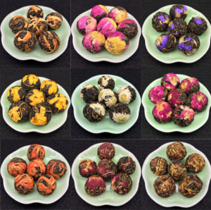 Hot selling Chinese Tea gift ball shape Pu er &amp; flowers Blooming tea  from Yunnan