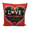 Hot Selling Cotton Linen Printed Love Makes a House a Home 40X40cm Home Decor Cushion Sofa Pillow