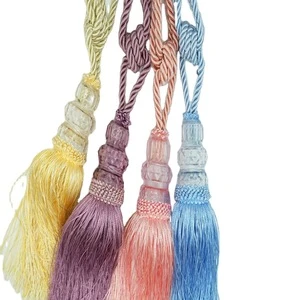 Hot Selling Curtains Hanging Ear Small Crystal Tassel Hanging Ball Straps For Curtain Accessories