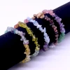 Hot selling healing crystal natural raw stone stretch charm bracelet gravel sem precious stone  chips bracelet wholesale