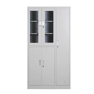 Hot selling office storage clothes locker 5 glass door durable steel almirah Office Cabinet