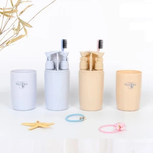Hotel amenities creative hotel use travel toothbrush case with shampoo body wash bottle instead of hoteL disposable toiletries