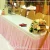 Import Hotel wedding decoration beautiful fancy ruffled table skirt lace table cloth from China