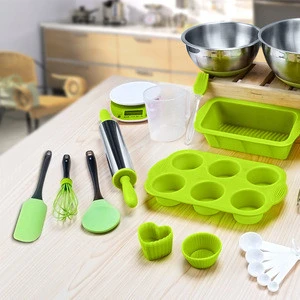 Household Kitchen Nonstick Silicone Bakeware Set With Measuring Cups and Spoons
