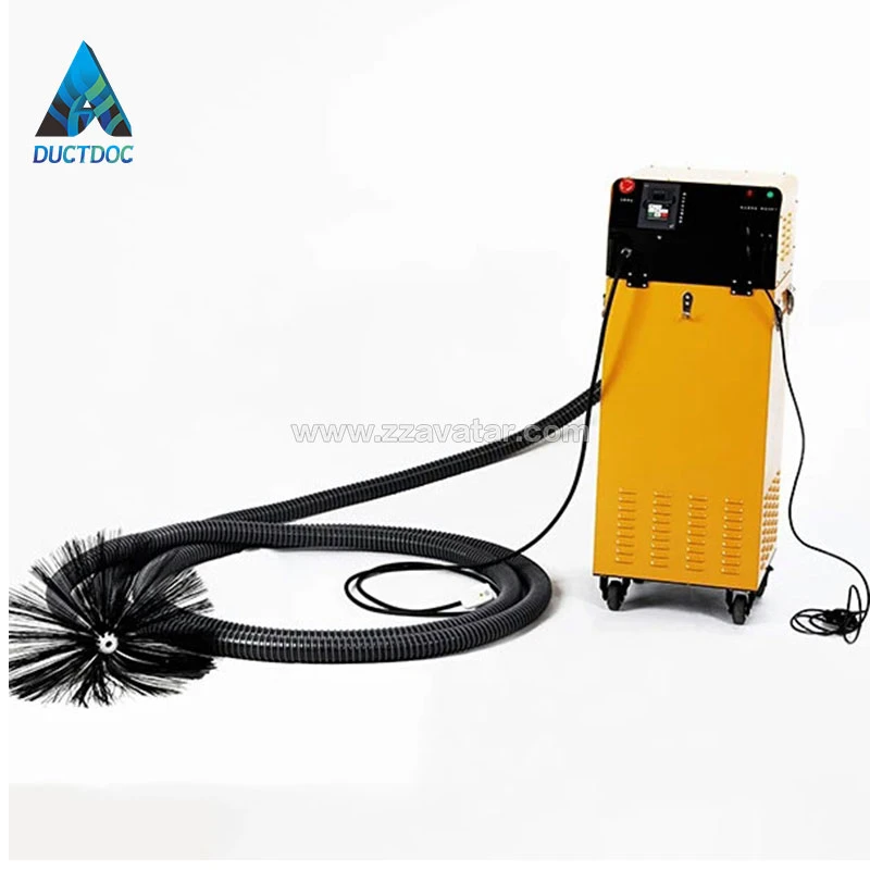 HVAC air duct cleaning robot equipment with vacuum cleaner and 15m dust suction pipe