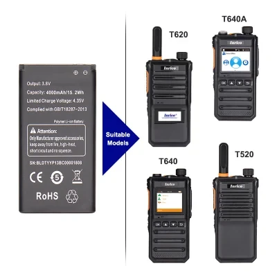 Inrico B-50g Long Distance Radio Handheld Walkie Talkie Battery 4000mAh for T520