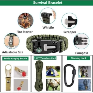 ISO Certificated man best gift kit de survie /outdoor survival gear kit with knife, watch etc