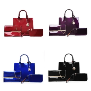 JIANUO 3 in 1 handbag ladies candy handbags women bag shoulder bling handbags set