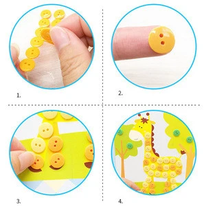 Kids DIY Button Stickers Drawing Toys Funny Game Handmade School Art Class Painting Drawing Craft Kit Children Early Educational