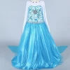 Kids Girls Frozen Princess Elsa Dress Cosplay Christmas Party Costume Fancy Outfit With Wand Tiara Necklace And Gloves Set