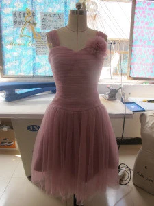 Knee Length Shoulder Straps Sweetheart Tulle Dusty Pink Homecoming Dresses Short Prom Dress