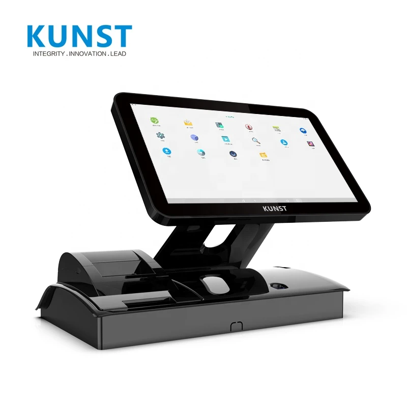 KUNST New 15.6 Inch Single Screen With Printer For Sale Capacitive Touch Screen Android Cash Register POS System