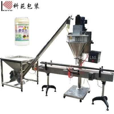 Kyb-F5 Automatic Powder Bottle/Jar Filling Capping Labeling Packing Machine for Food, Wheat Flour, Milk/ Chemical/Titanium Dioxide/Talcum Powder/Coffee