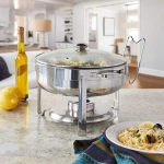 L4004 catering equipment buffet container round stainless steel food warmer container