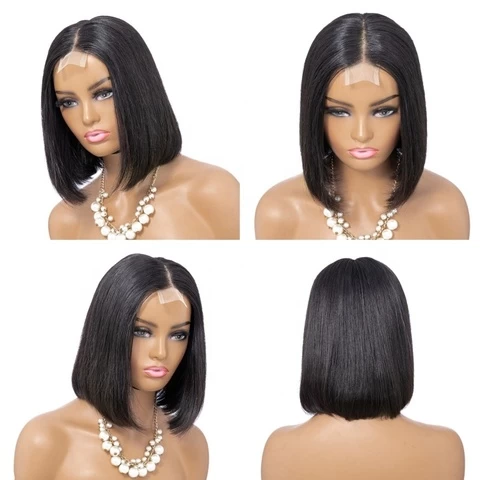 Lace Closure High Grade 12a Peruvian Wigs 2x6 Kim K Short Bob 12a Grade Virgin Human Hair Wigs Cuticle Aligned 12a Wig Vendors