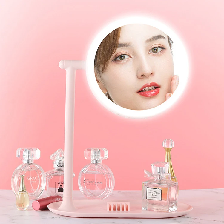 LED Lighted Makeup Vanity Mirror wireless Vanity Cosmetic Bluetooth Mirror with Speaker