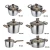 Import LFGB,FDA,SGS Certification Aluminum capsule bottom stainless steel cookware set pots and pans set cooking sets induction bottom from China