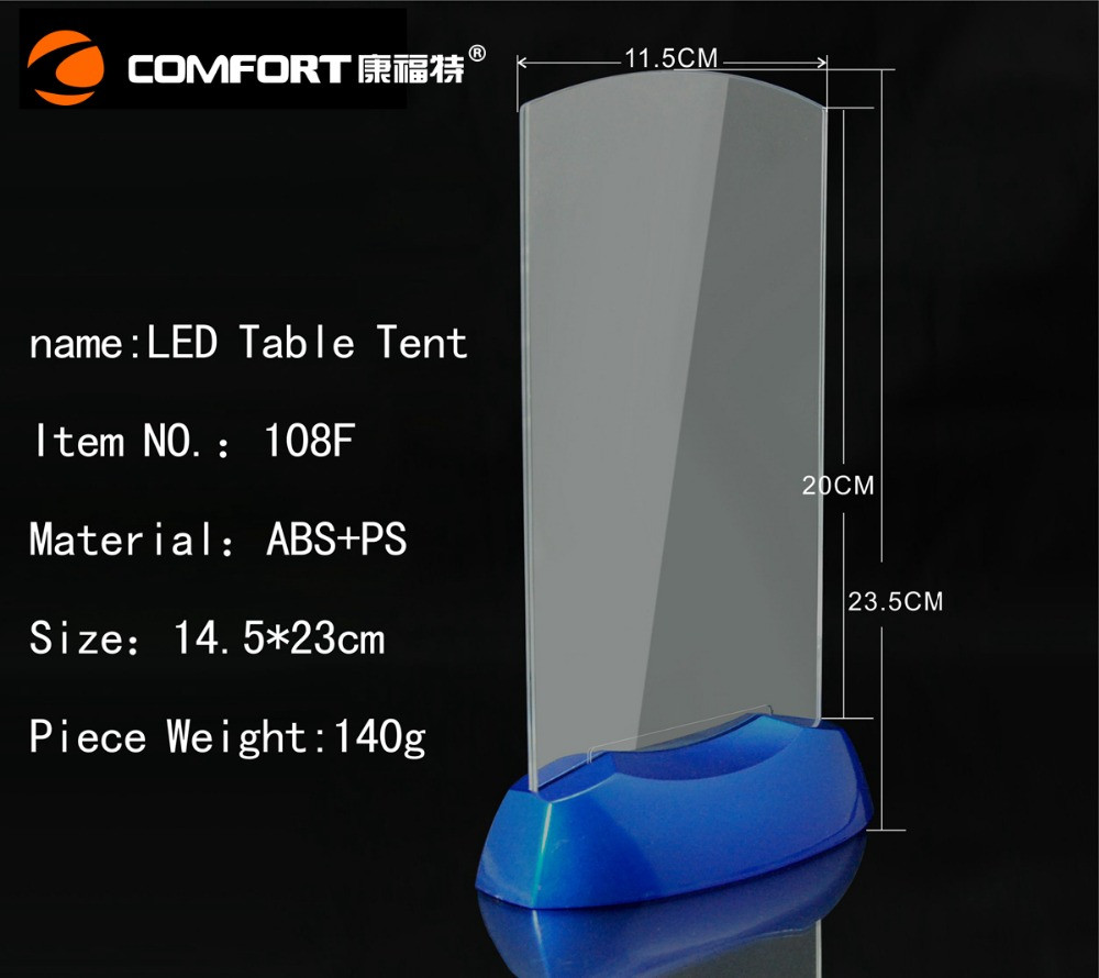 Led Table Tents Buy Lighted Table Tent For Restaurant Hotel Equipment from Shenzhen ...