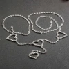 Long Dress Rhinestone Belts Jewelry 2020 New Arrivals Women Vintage Flash Drill Heart Waist Chain Bling Bling Belt Female 2 Pcs