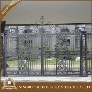 Luxury wrought iron garden door outdoor/courtyard gate iron craft main gate double security gates