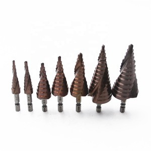 M35 HSS co step hex Shank Metal straight spiral grooved cone cobalt step drill bit set tool