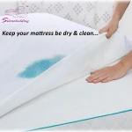 Machine washable 100% cotton terry box spring mattress pad encasement protector cover