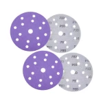 Manufacture 6inch 15holes purple ceramic hook and loop sand paper abrasive sanding discs for polishing abrasive tools