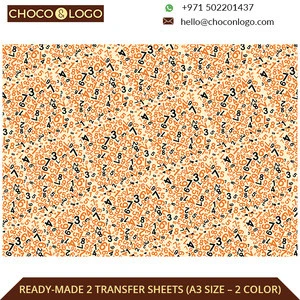 Mathematical Numbers Design Printed Logo Printing Chocolate Transfer Sheets (A3 Size 2 Color)