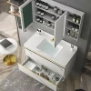 Meiyani Solid Wood Furniture Set Marble Top Floating Bathroom Sink Cabinet Vanity