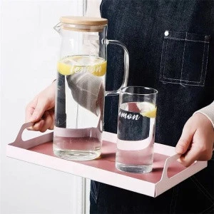 Metal art unique design metal tray Household storage tray Delicate tray for coffee cups Cup Organizer