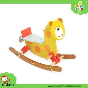 Mini rocking horse wooden child toy animal rider kids ride on toys