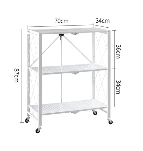 Mobile metal foldable kitchen rack storage kitchen rack shelf