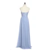 Modern elegant chiffon long women party wear fashion blue bridesmaid dresses