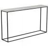 MODERN IRON AND MARBLE LIVING ROOM CONSOLE TABLE