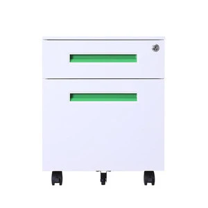 Modern office equipment metal 2 box drawers mobile pedestal lockable file storage cabinet
